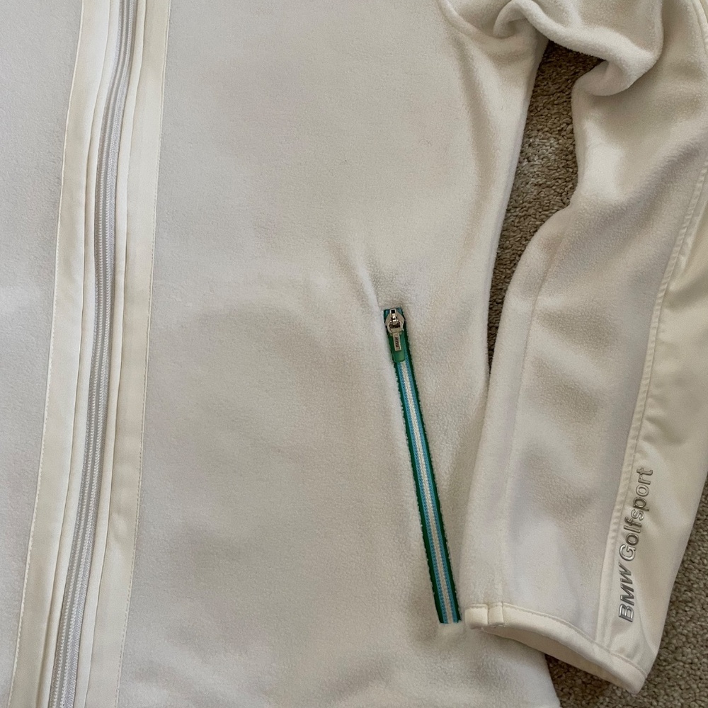 BMW Ladies White Golfsport Fleece Jacket - Picture 3 of 8